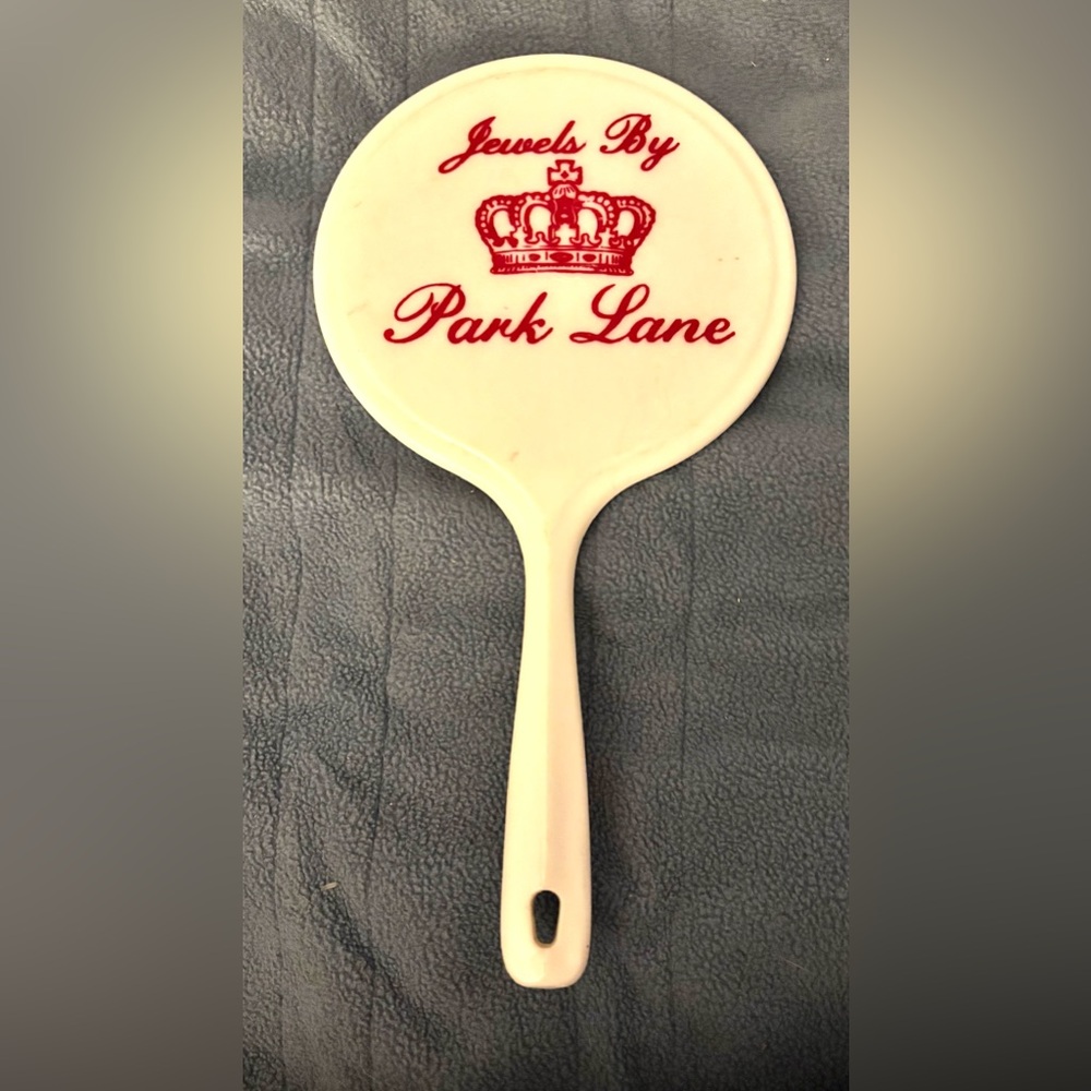 Vintage Hand Mirror “Park Lane “ Hand Mirror with Red Crown Design